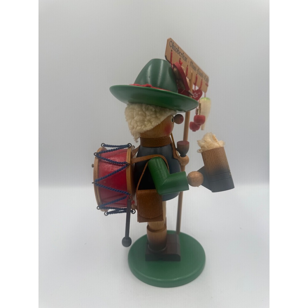 Steinbach Oktoberfest Smoker Music Box Ein Prosit West Germany Wooden Folk Art - Picture 4 of 8